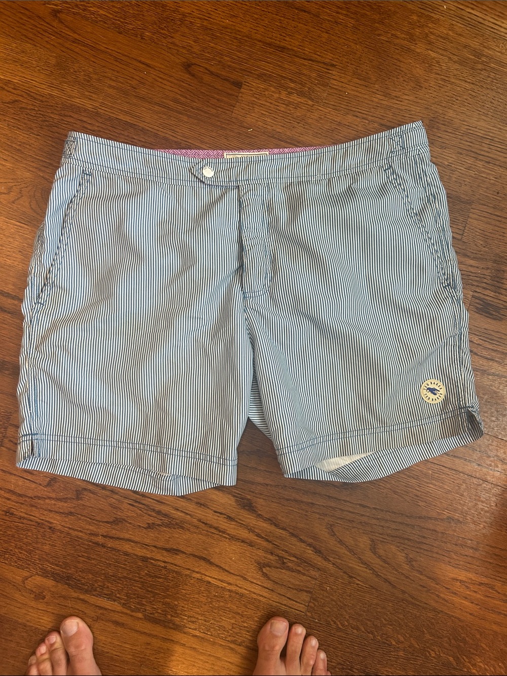 Ted Baker London Blue & White Striped Men’s Swim Shorts